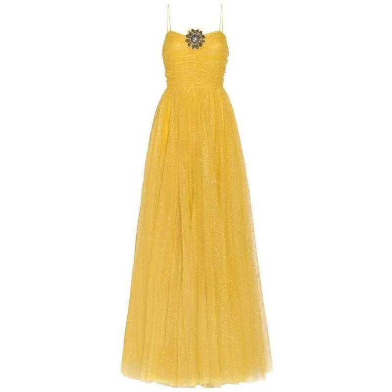 Yellow Glitter Tulle Gown Tulle Dress Glow