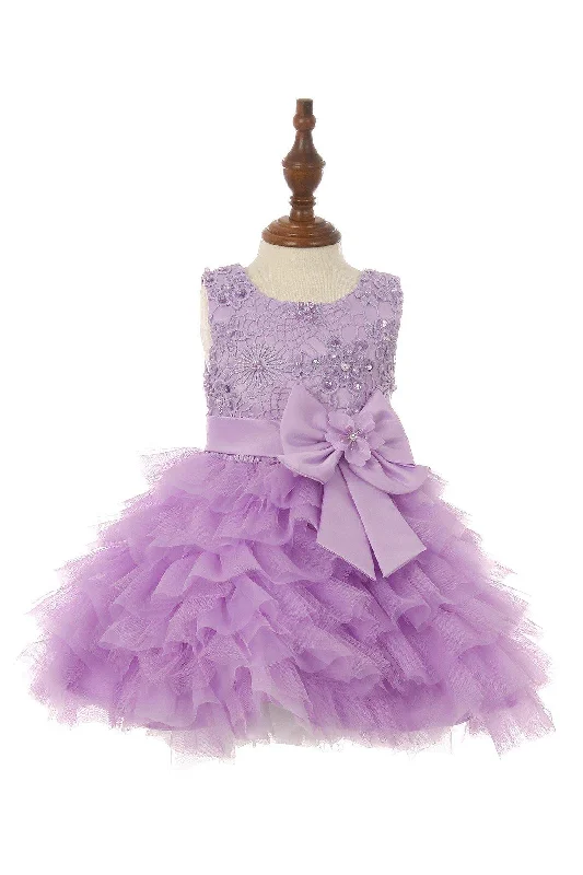 Brocade and Pleated Tulle Flower Girls Dress Tulle Dress Sleek