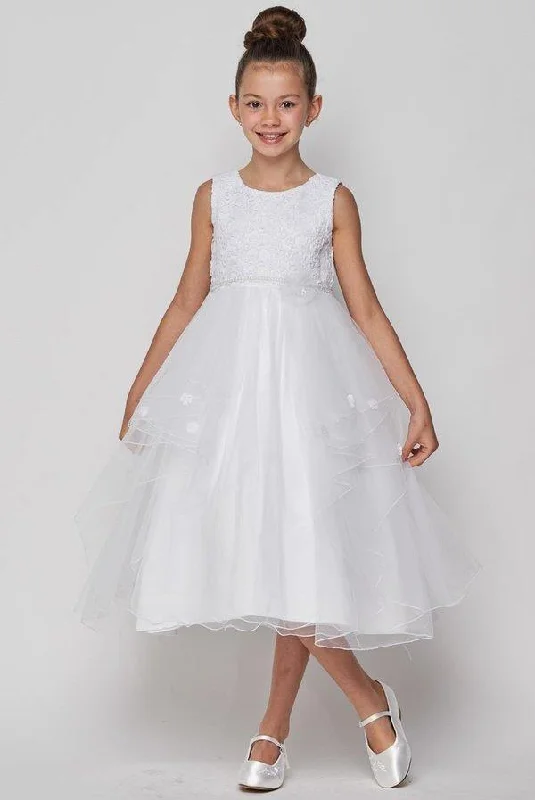 Lace and Pearl Tulle Flower Girls Dress Tulle Dress Fluffy