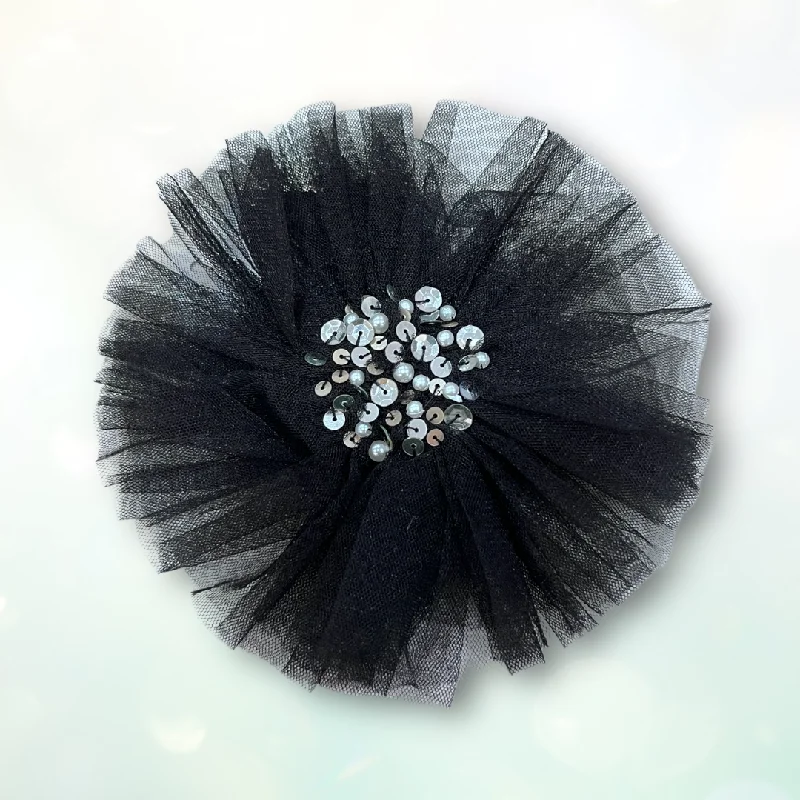 Black Tulle Clip or Headband Tulle Evening Dress