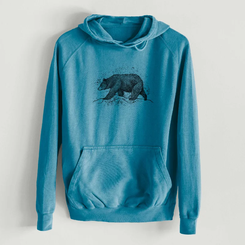 Black Bear  - Mid-Weight Unisex Vintage 100% Cotton Hoodie Trendy Sweatshirt Hoodie