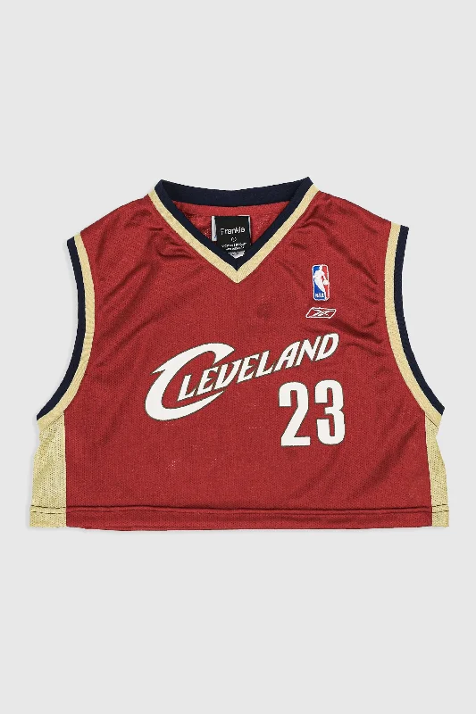 Rework Cleveland Cavaliers Crop Jersey - S, M Cozy Sweatshirts for Fall