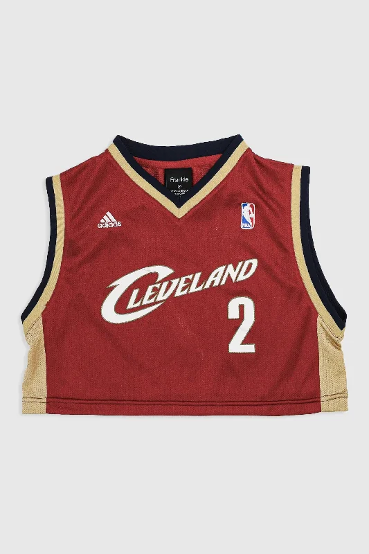 Rework Cleveland Cavaliers Crop Jersey - M Cotton Hoodie Sweatshirt