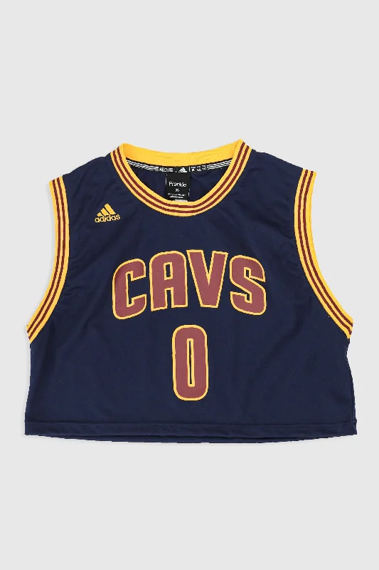 Rework Cleveland Cavaliers Crop Jersey - XL Cozy Zip Hoodie