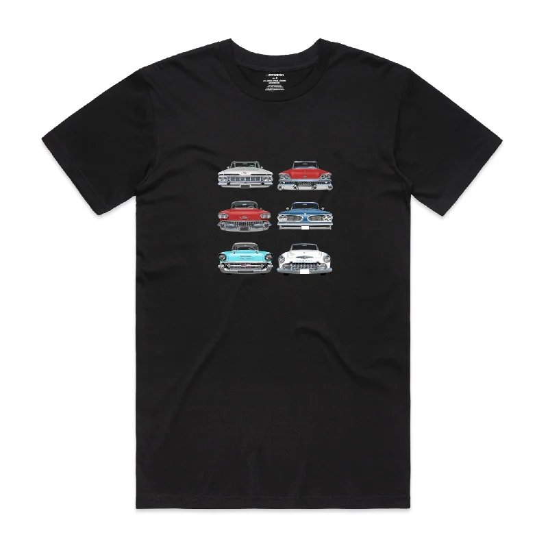 Isthatso Cotton Graphic T Shirt - USA Classic Cars - Black Bold Hoodie Sweatshirt