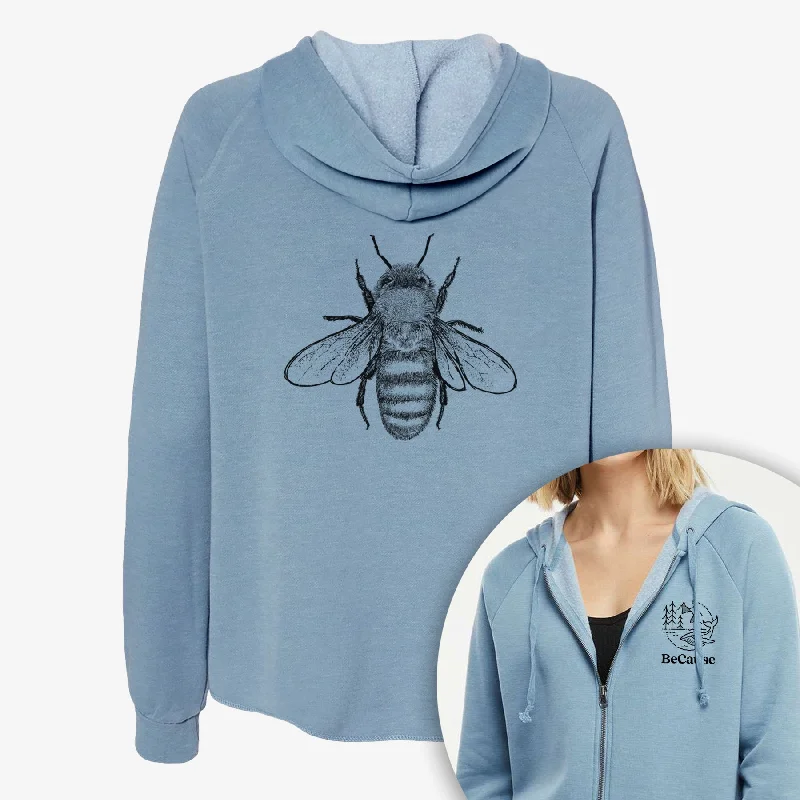 Apis Mellifera - Honey Bee - Women's Cali Wave Zip-Up Sweatshirt Lightweight Zip Hoodie