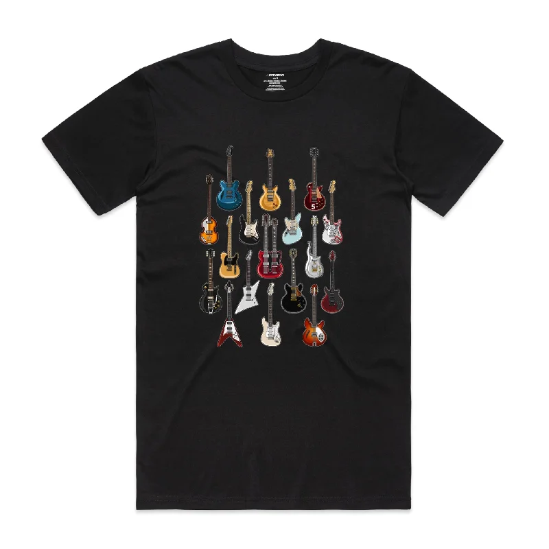 Isthatso Cotton Graphic T Shirt - Famous Guitars - Black Hoodie Sweatshirt Fashion