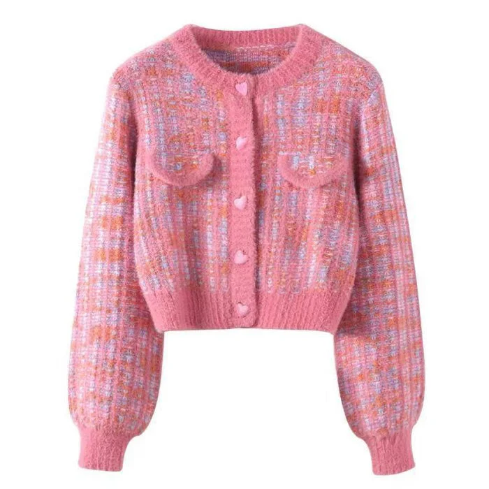 Barbiecore Knit Cropped Cardigan Gucci sweaters