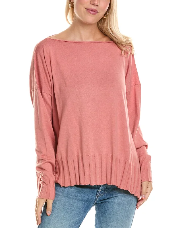 Planet Ribbed Boatneck Top Lightweight sweaters