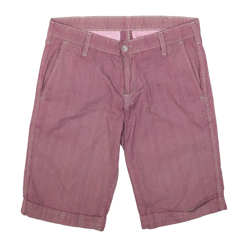 CARHARTT Presenter Bermuda Casual Shorts Pink Regular Check Womens XS W27 UV protection sweaters