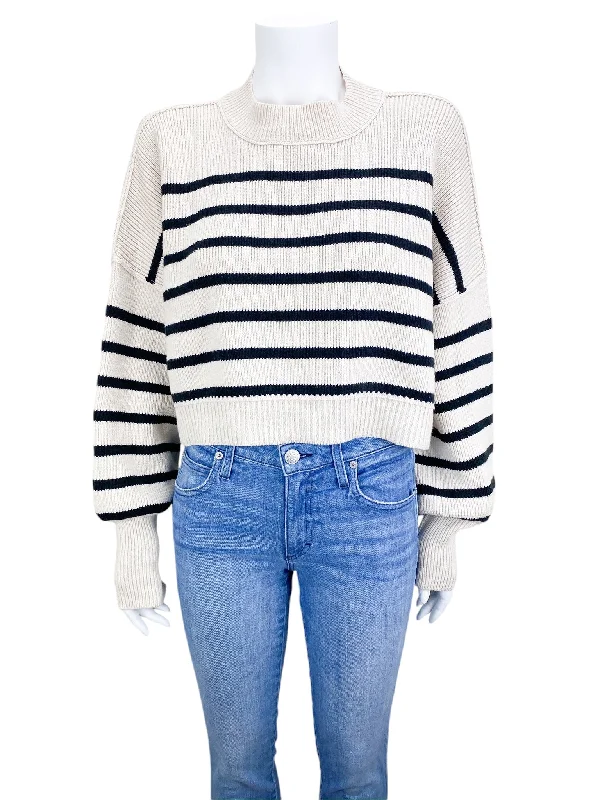 Free People Women's Easy Street Striped Sweater Pearl Navy Size S Columbia sweaters