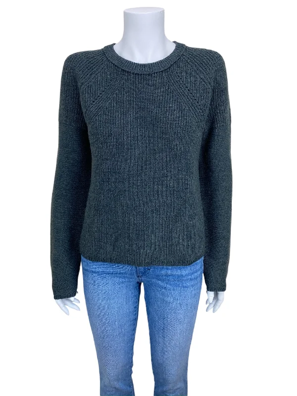 Velvet by Graham & Spencer Women's Paticia Wool Blend Sweater Pine Size M Sporty sweaters