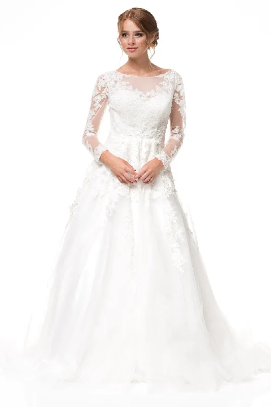 WYW2870 Sheer Wedding Dress