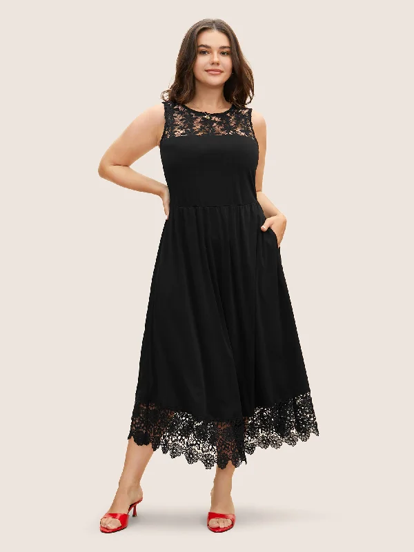 Crochet Lace Midi Tank Dress Graduation midi dresses