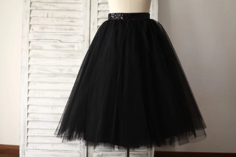 Black Tulle Petticoat Underskirt Crinoline TUTU Skirt Casual unclassified skirts