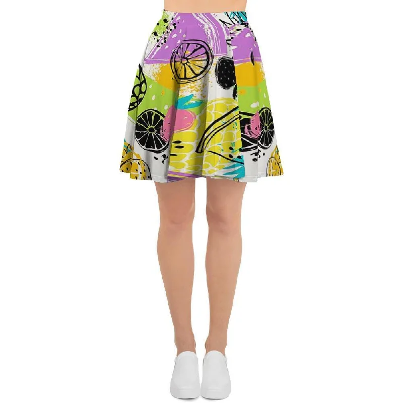 Colorful Mix Fruit Pineapple Hawaiian Print Women's Skirt Everyday wear unclassified skirts