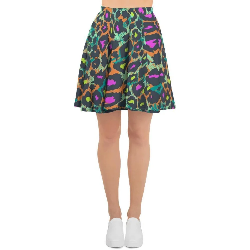 Colorful Neon Leopard Women's Skirt Graduation unclassified skirts