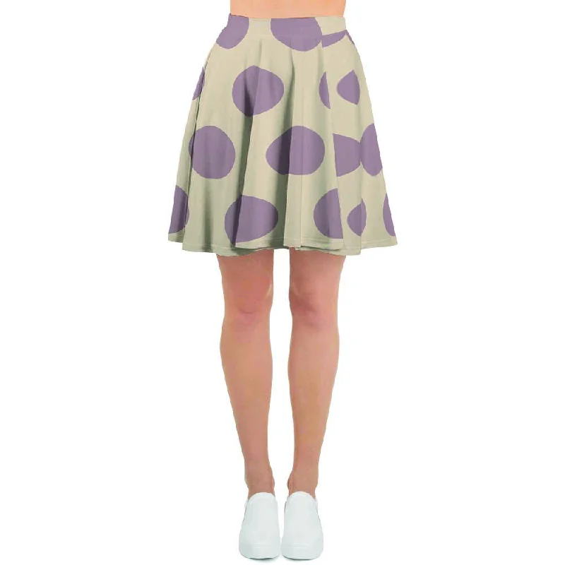 Cream And Brown Polka Dot Women's Skirt Plus size unclassified skirts