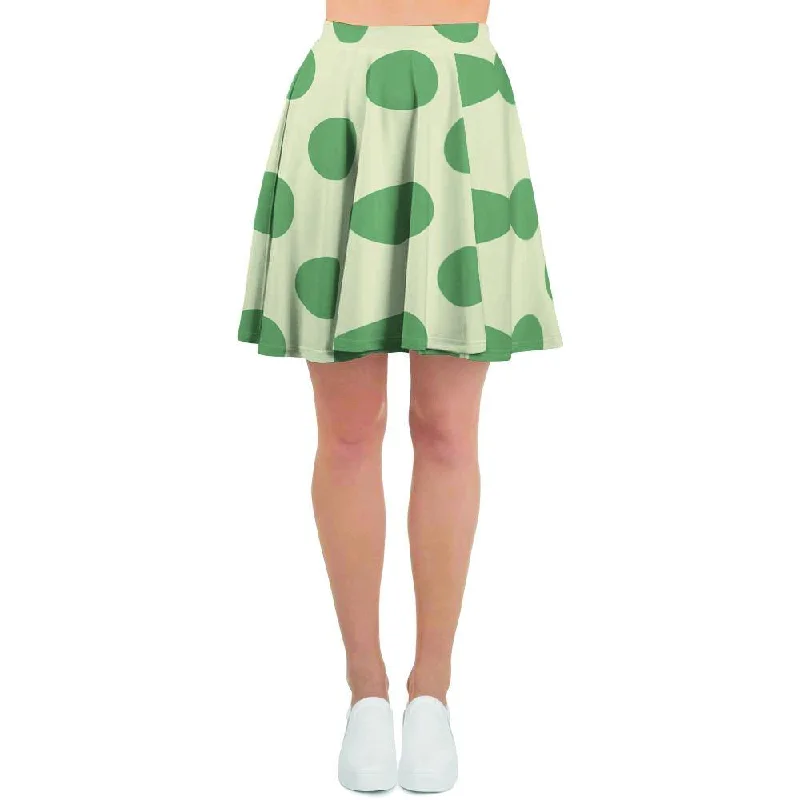 Cream And Emerald Polka Dot Women's Skirt Luxury unclassified skirts