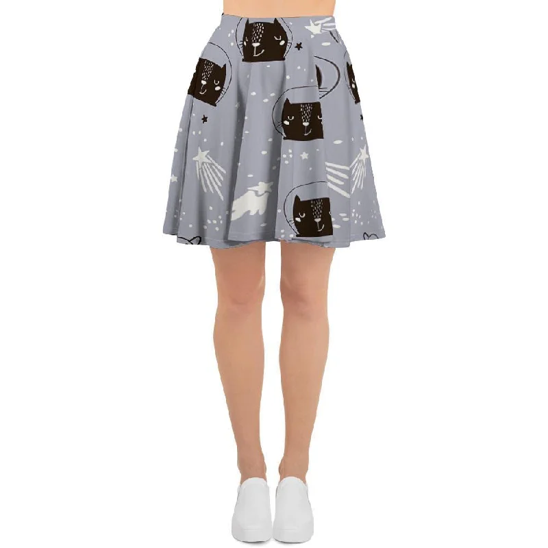 Cute Astronaut Cat Print Women's Skirt Trendy unclassified skirts