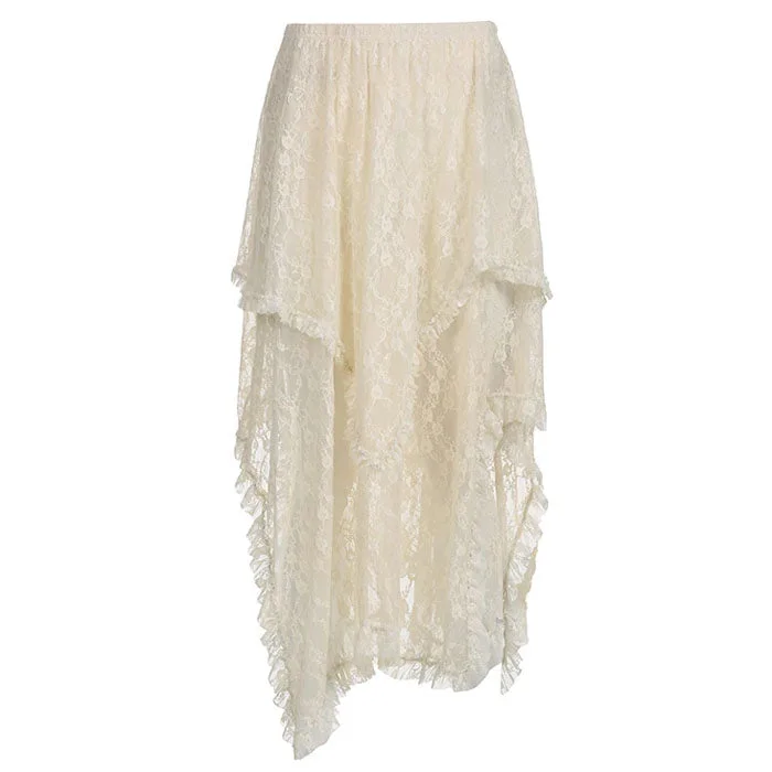 Fairycore Asymmetrical Lace Skirt Popular unclassified skirts