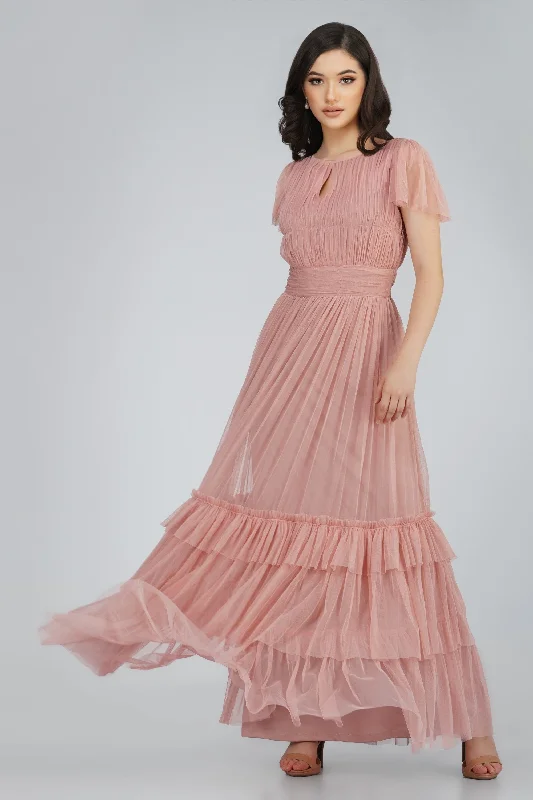 Diva Tulle Maxi Dress in Mink Cheap maxi dresses