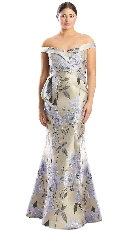 Alexander by Daymor 1767S23 - Off-Shoulder Floral Evening Dress Budget-friendly party dresses