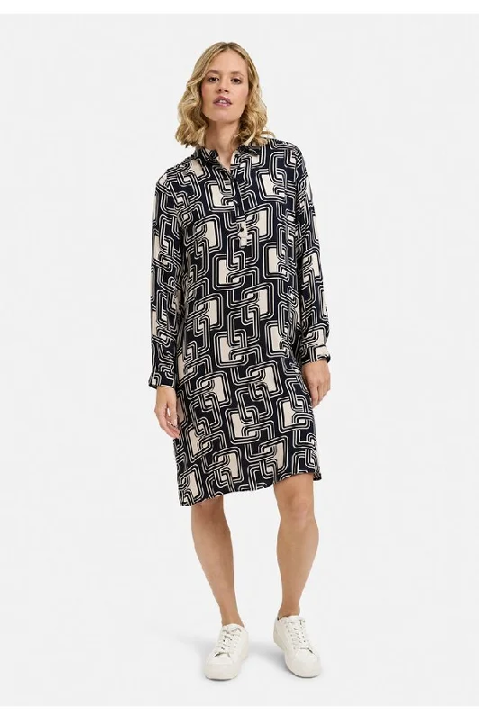 AW24 Milano Navy Print Dress (6386) Linen floral dresses