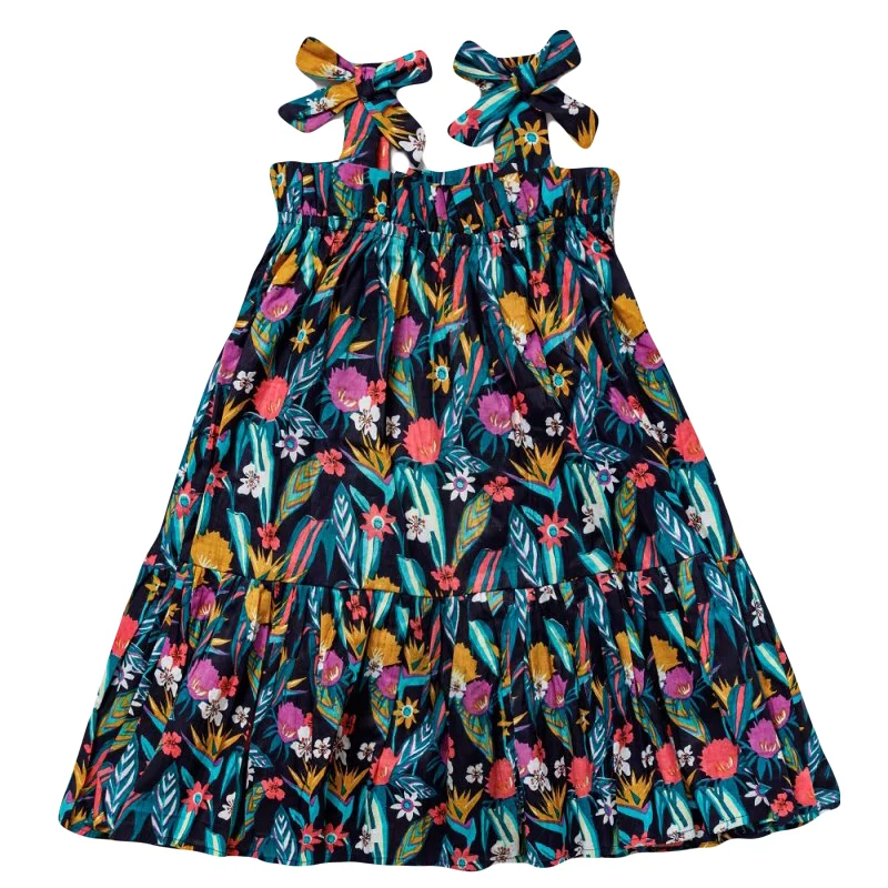 Girls Tropical Print Dress Lightweight floral dresses for hot weather