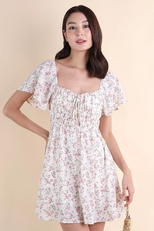 HAYLEY FLORAL DRESS IN WHITE New Year's Eve floral dresses