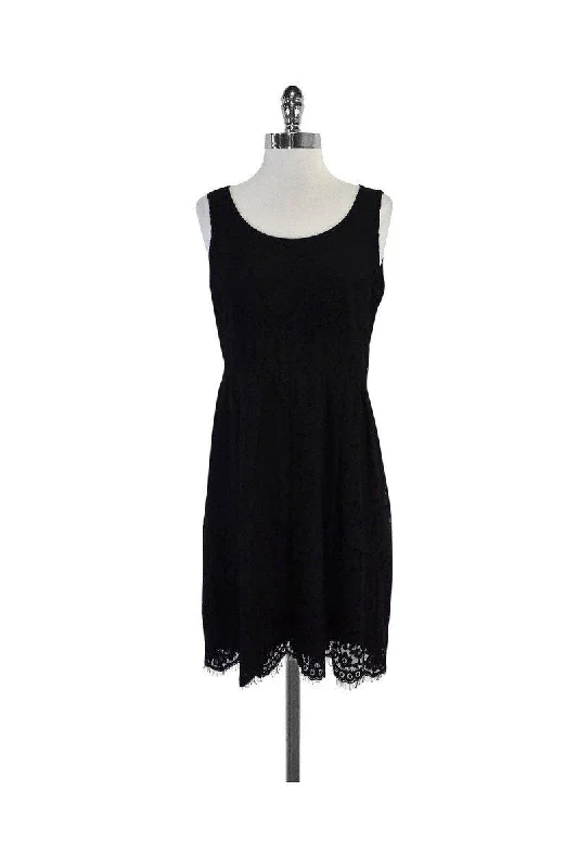 Gerard Darel - Black Lace Sleeveless Dress Sz 8 Lace Dress Sparkle