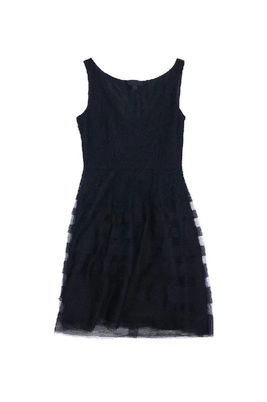 Jill Stuart - Black Lace Sleeveless Dress Sz 0 Lace Dress Sleek