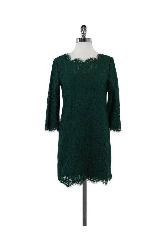 Joie - Hunter Green Lace Dress Sz XS Lace Dress Modern