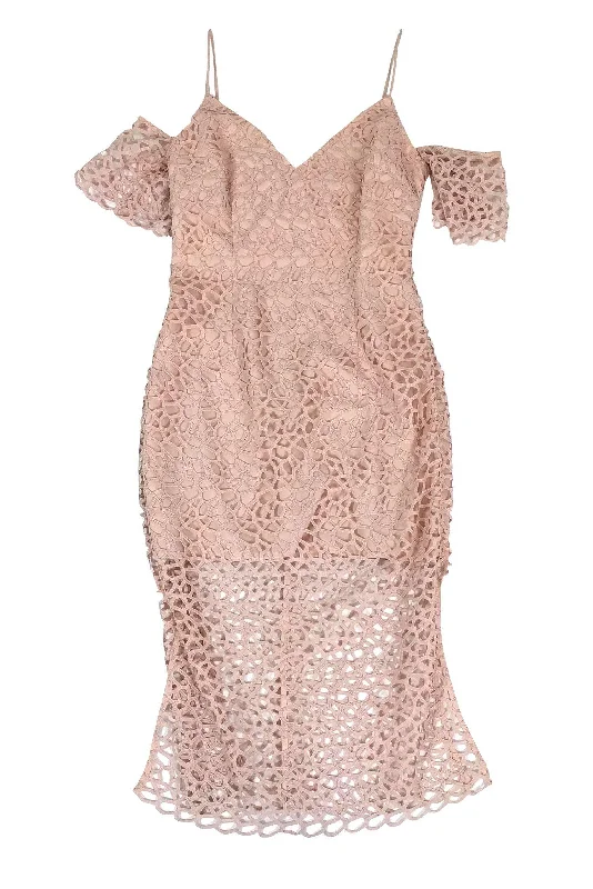 Keepsake - Blush Pink Countdown Lace Dress Sz S Sleeveless Lace Dress