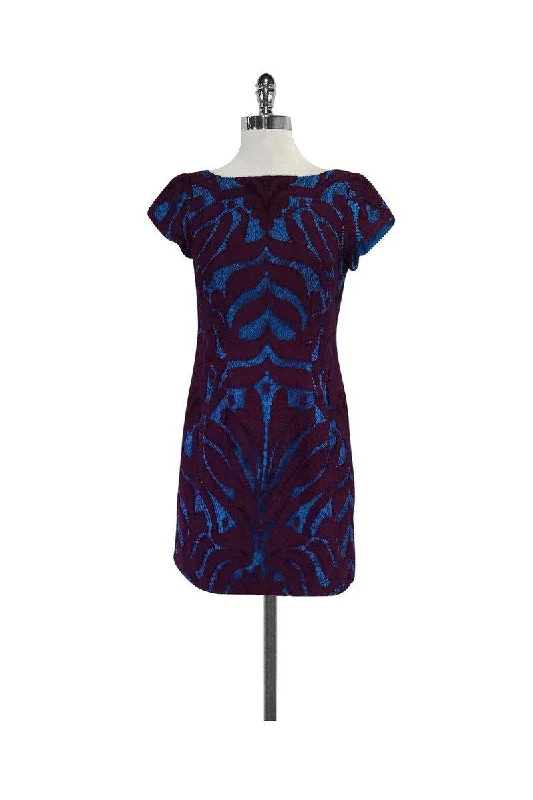 Nanette Lepore - Purple & Blue Lace Dress Sz 6 Modern Lace Dress