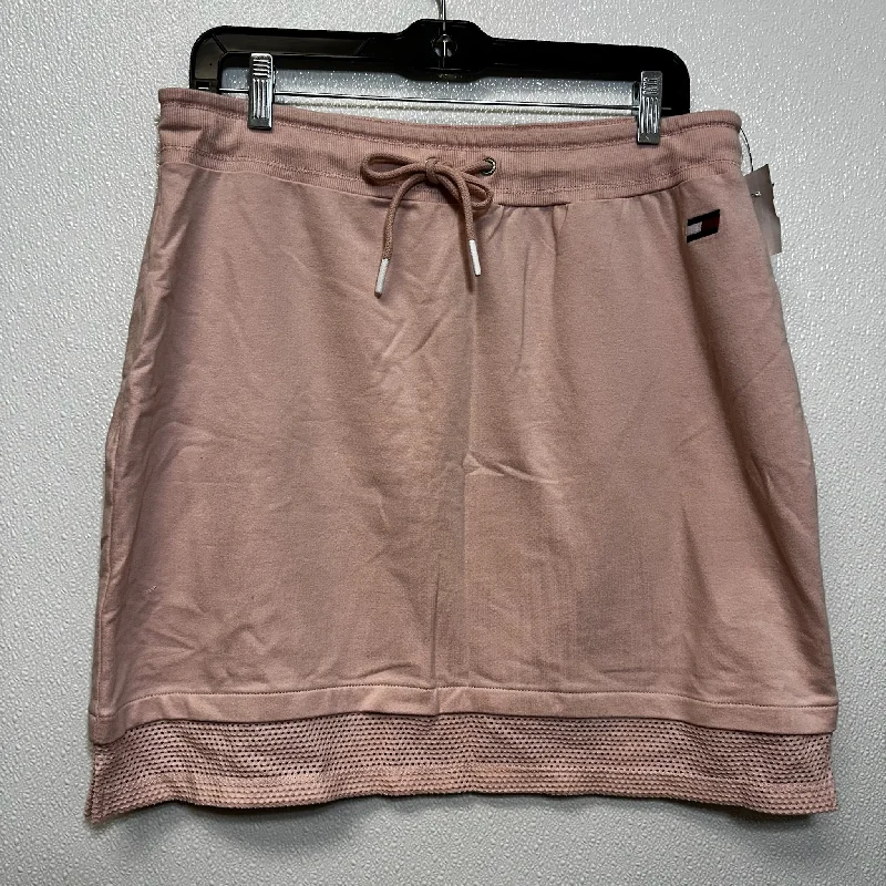 Pink Skirt Mini & Short Tommy Hilfiger O, Size L High-Waisted Mini Skirt