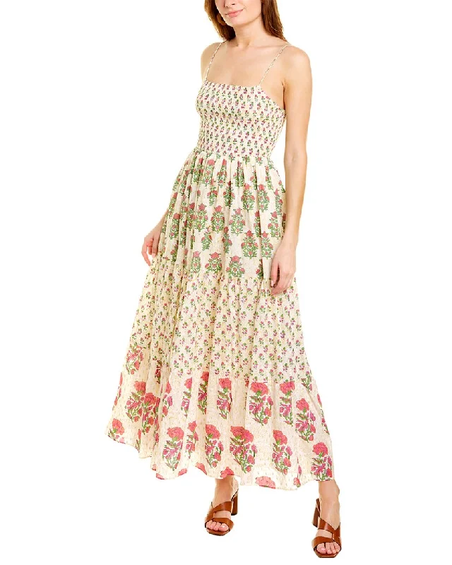 Ash & Eden Stuti Smocked Maxi Dress Long Floral Skirt