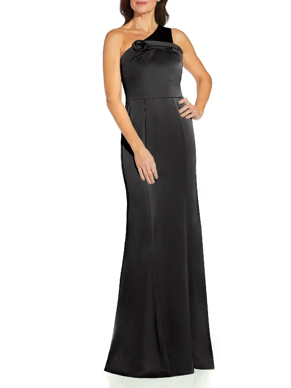 Womens Satin Maxi Evening Dress Ruffle Maxi Skirt