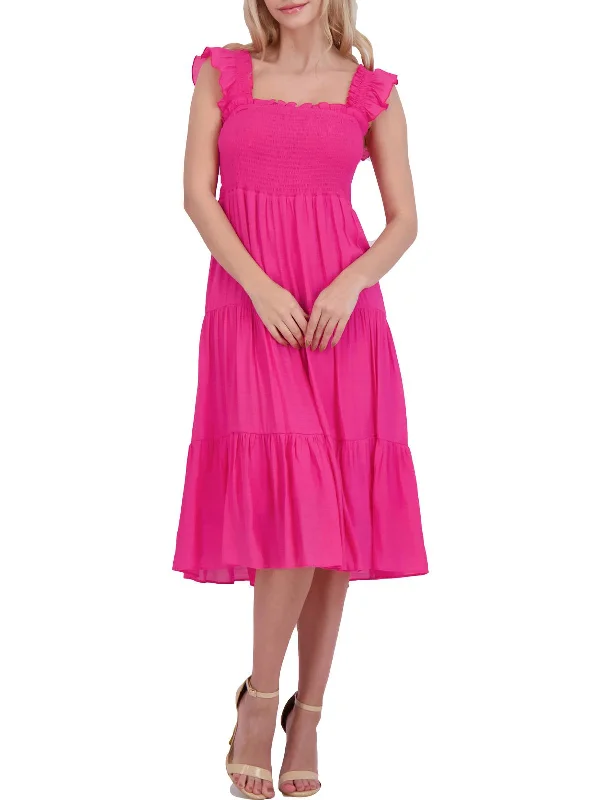 Womens Textured Ruffle Sleeve Maxi Dress Elegant Maxi Look