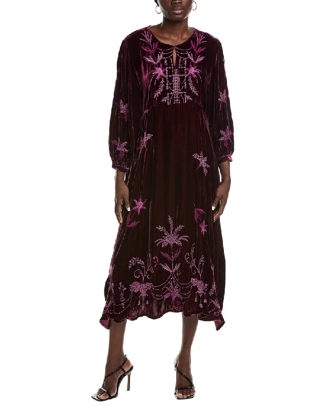 Johnny Was Palmira Velvet Effortless Midi Dress Eg Stylish Midi Skirt