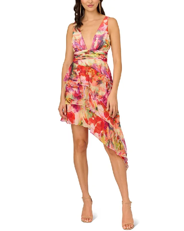 Liv Foster Printed Chiffon Midi Dress Printed Floral Midi