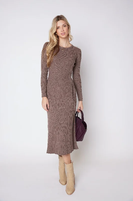 Alisha Side Shirring Sweater Dress Warm Sweater Dress