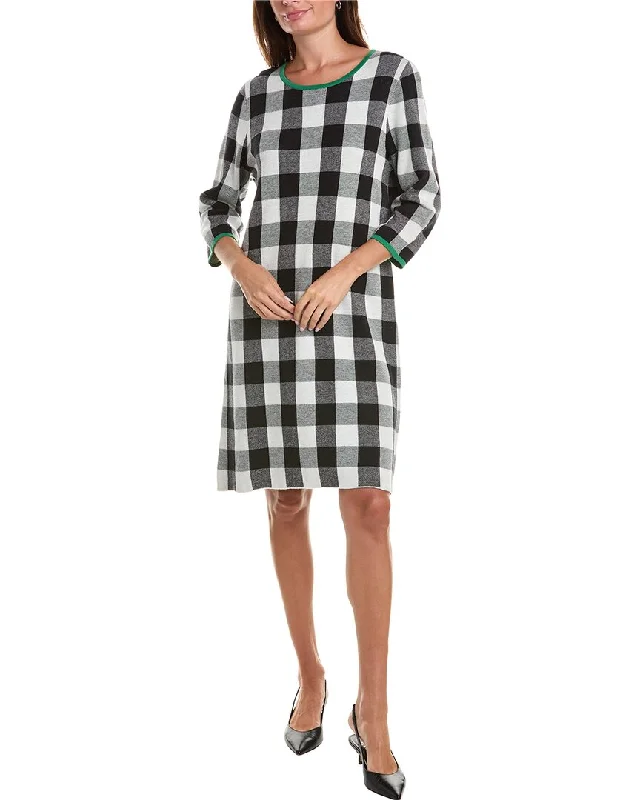 Sara Campbell The Gingham Cashmere-Blend Sweaterdress Sweater Dress with Pockets