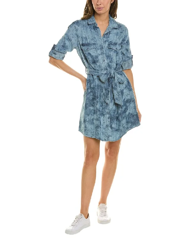 Bella Dahl Seamed Utility Shirtdress Satin Shirt Dress