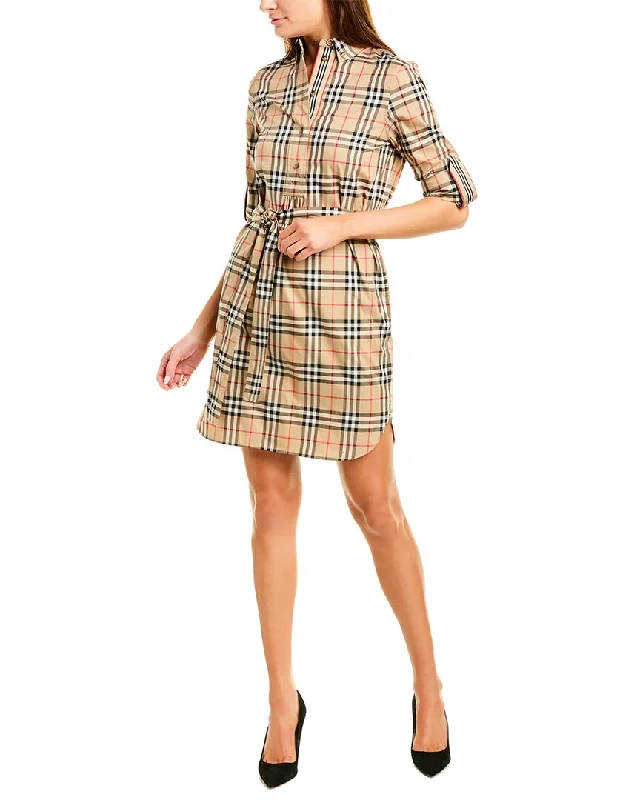 Burberry womens  Vintage Check Tie-Waist Shirtdress, 2 Belted Shirt Dress