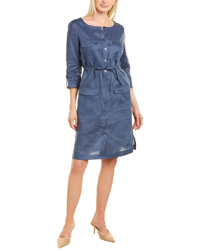 go>silk Linen Shirtdress Stylish Button Shirt