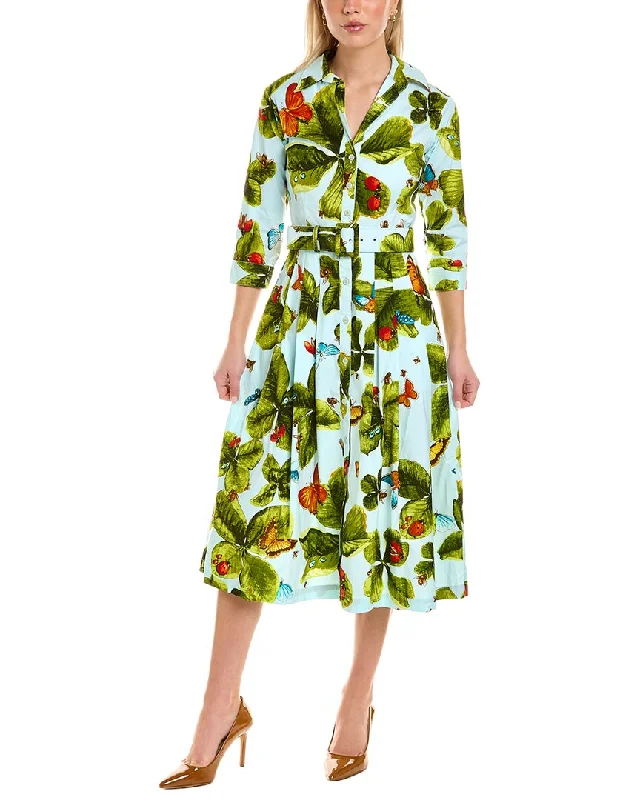 Samantha Sung Audrey 3 Shirtdress Linen Shirt Dress