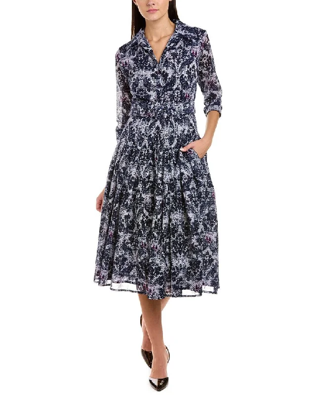 Samantha Sung Audrey 4 Shirtdress Silk Shirt Dress