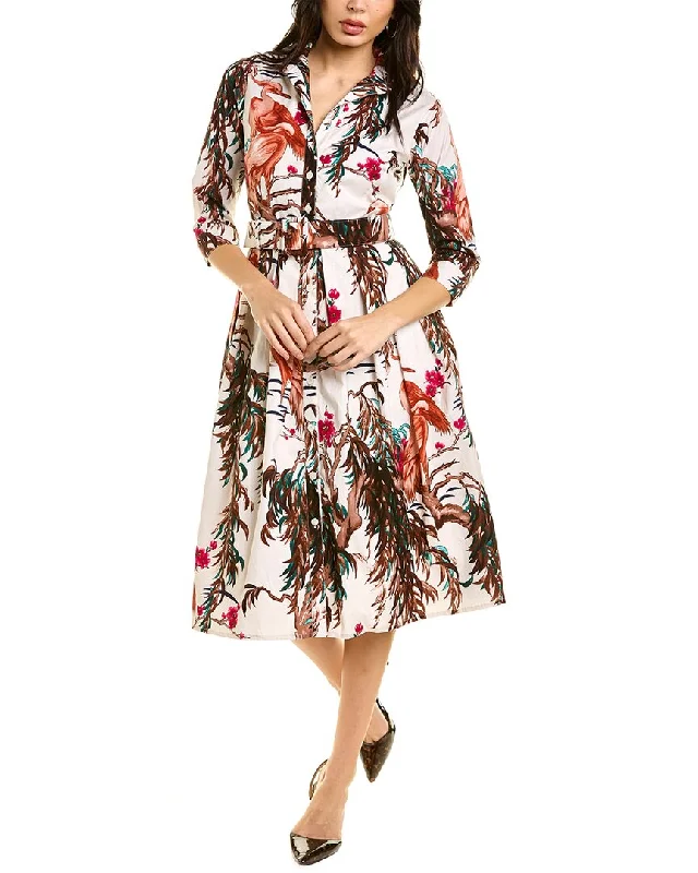 Samantha Sung Audrey Shirtdress Flowy Shirt Dress