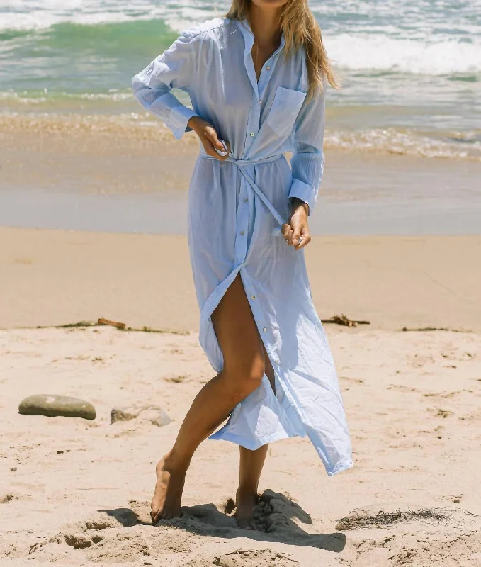 The Shirt Dress In Sky Blue Fashionable Shirt Dress